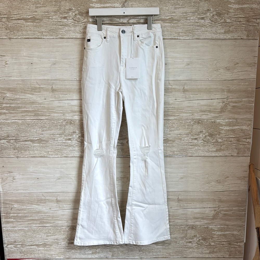 KanCan White Flare Wide Leg Jeans